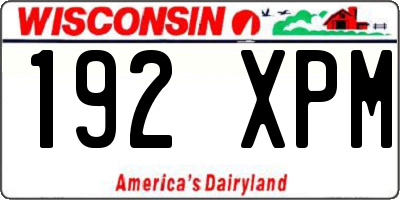 WI license plate 192XPM