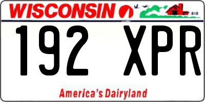 WI license plate 192XPR
