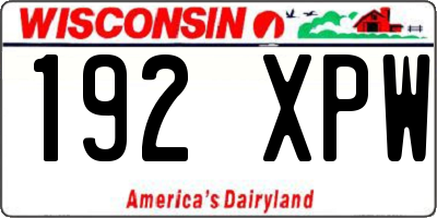 WI license plate 192XPW