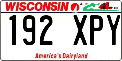 WI license plate 192XPY