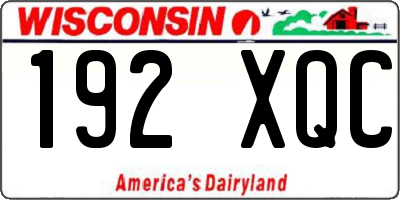 WI license plate 192XQC