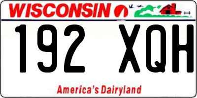 WI license plate 192XQH
