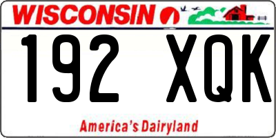 WI license plate 192XQK