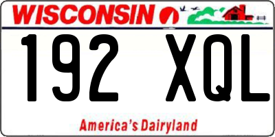 WI license plate 192XQL