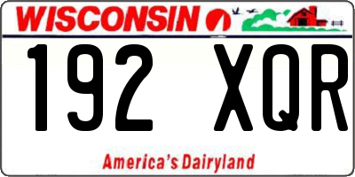 WI license plate 192XQR
