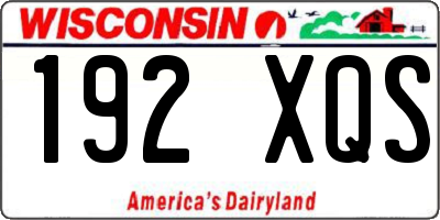 WI license plate 192XQS