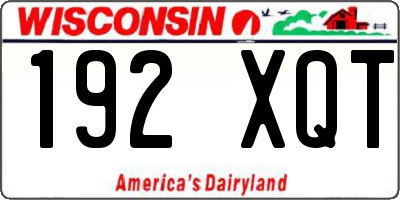 WI license plate 192XQT