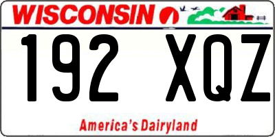 WI license plate 192XQZ