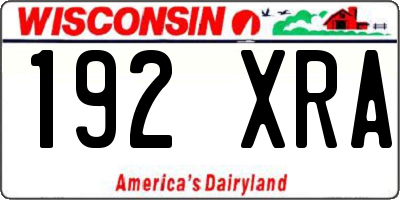 WI license plate 192XRA