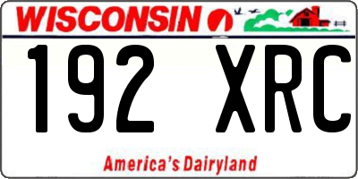 WI license plate 192XRC