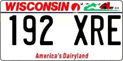 WI license plate 192XRE