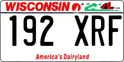 WI license plate 192XRF