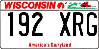 WI license plate 192XRG