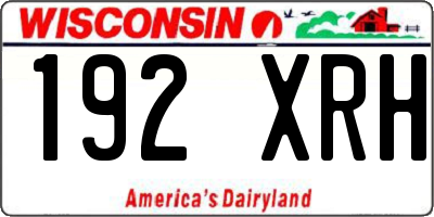 WI license plate 192XRH