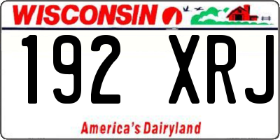 WI license plate 192XRJ