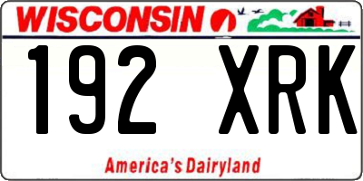 WI license plate 192XRK