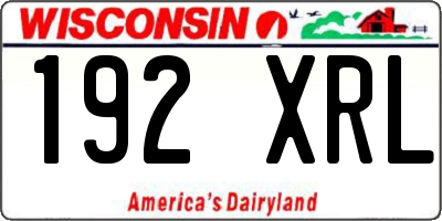 WI license plate 192XRL