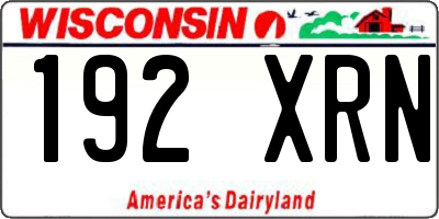 WI license plate 192XRN