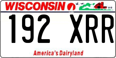WI license plate 192XRR