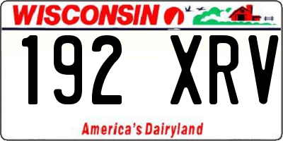 WI license plate 192XRV