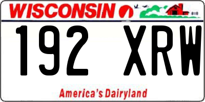 WI license plate 192XRW