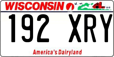 WI license plate 192XRY