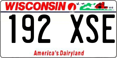 WI license plate 192XSE