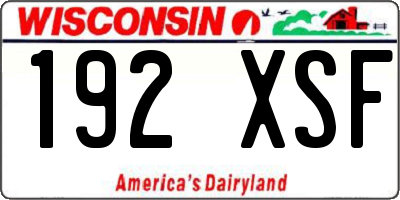 WI license plate 192XSF
