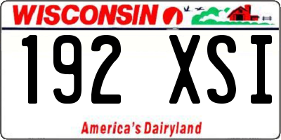 WI license plate 192XSI