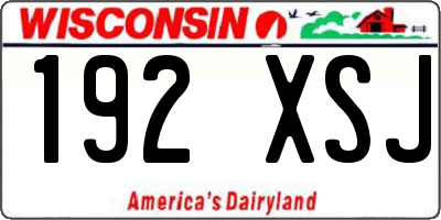 WI license plate 192XSJ
