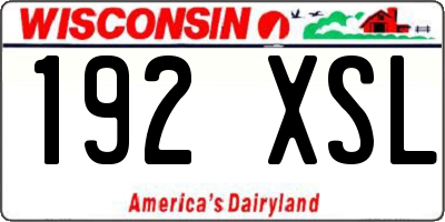 WI license plate 192XSL