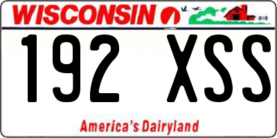 WI license plate 192XSS