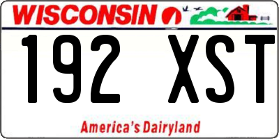 WI license plate 192XST