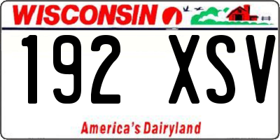 WI license plate 192XSV