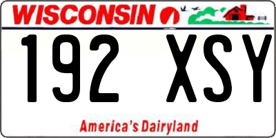 WI license plate 192XSY