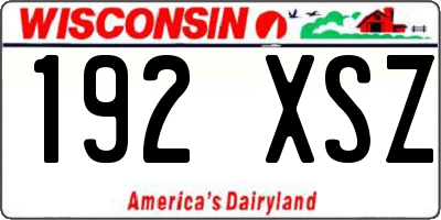 WI license plate 192XSZ