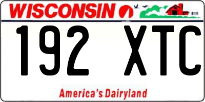 WI license plate 192XTC