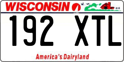 WI license plate 192XTL