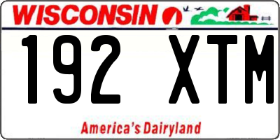WI license plate 192XTM
