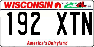 WI license plate 192XTN
