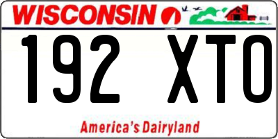 WI license plate 192XTO