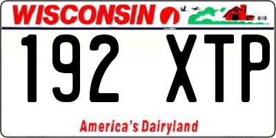 WI license plate 192XTP