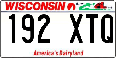 WI license plate 192XTQ