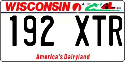 WI license plate 192XTR
