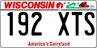 WI license plate 192XTS