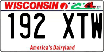 WI license plate 192XTW