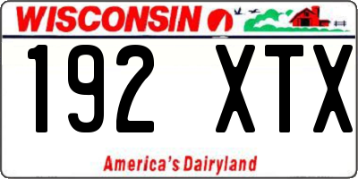 WI license plate 192XTX