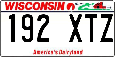 WI license plate 192XTZ