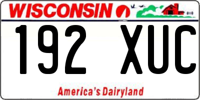 WI license plate 192XUC