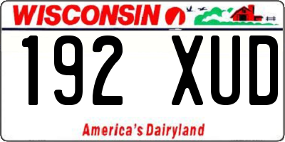 WI license plate 192XUD